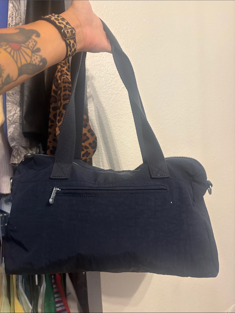 Kipling Navy Blue Double-Pocket Shoulder Bag - Picture 2 of 2